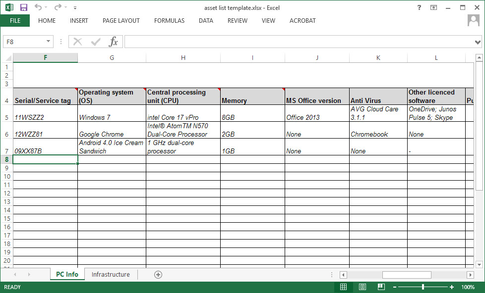 IT Asset Register Template